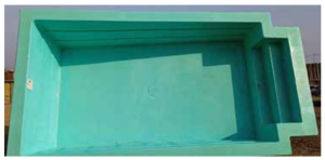 Piscina en Fibra de Vidrio - Medidad 6 x 3 mts. - Profundidad 1.10 a 1.65 mts.